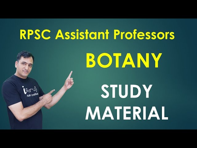 RPSC Asst Professor BOTANY STUDY MATERIAL